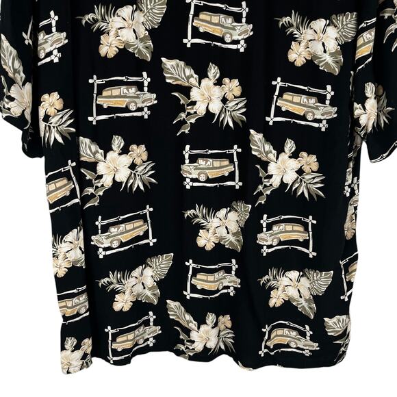 Knightsbridge Mens Button Down Hawaiian Vintage Cars Shirt Large - Picture 8 of 9